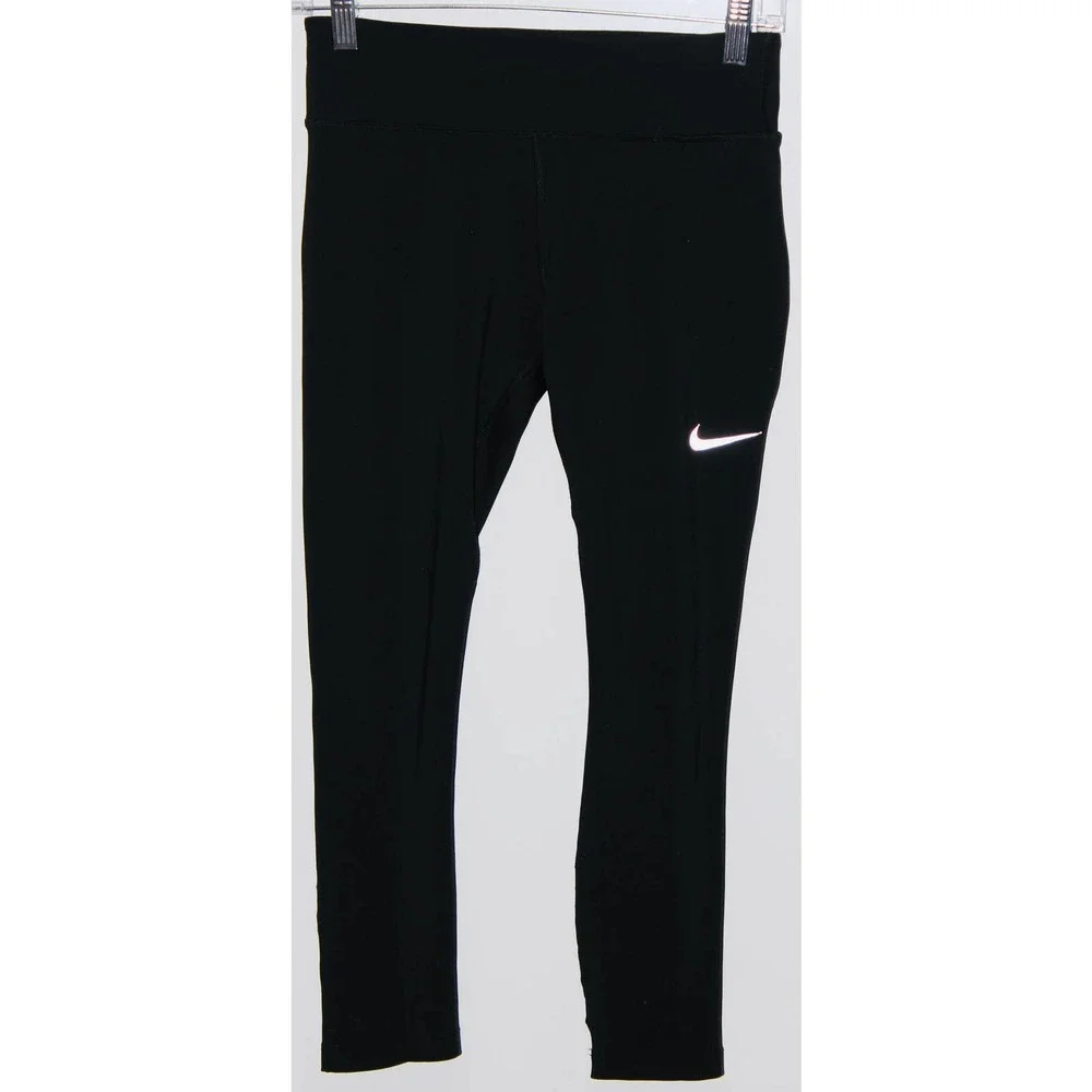 Women's Nike Dri-Fit Fast Cropped Leggings Black Athletic Capri Leggings Size S